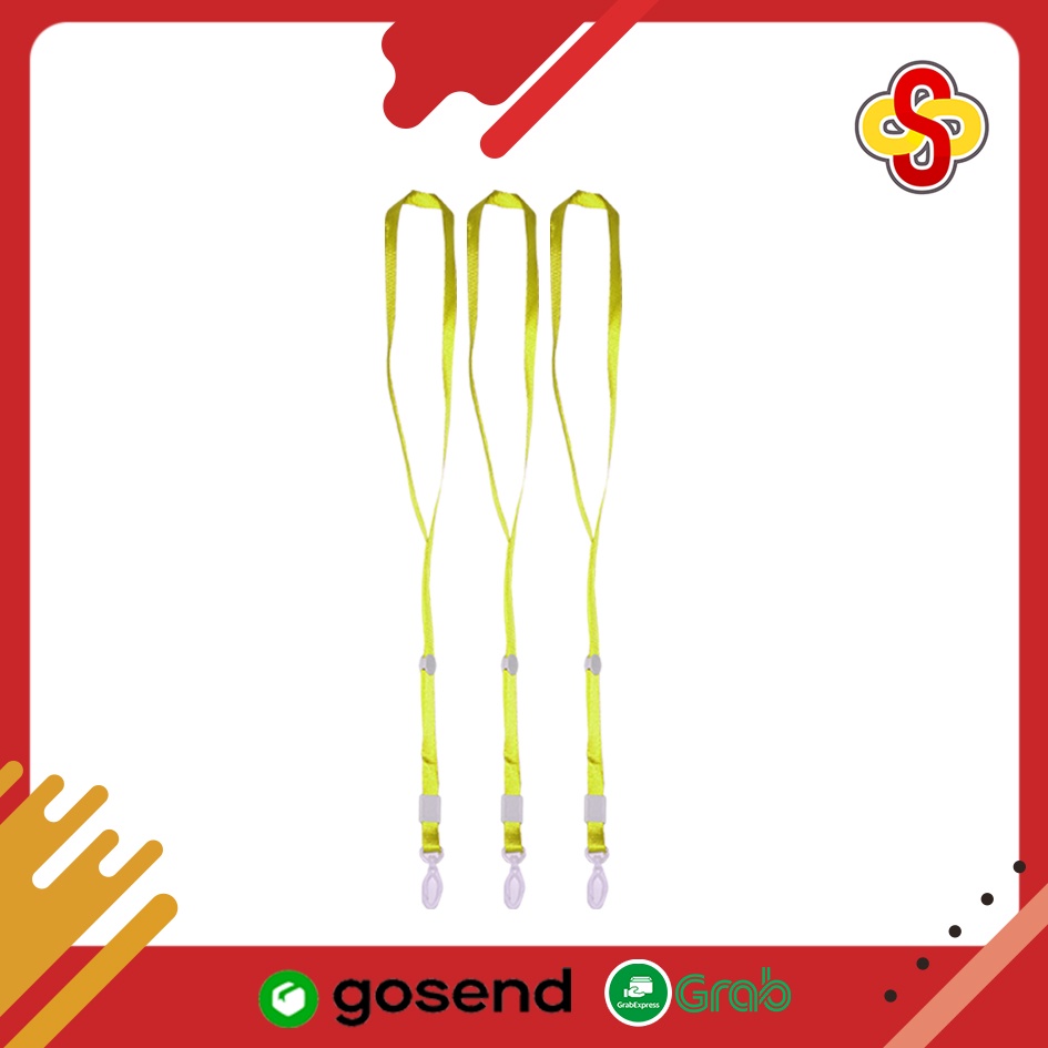 Tali ID Card / Lanyard Nylon Lebar 1 cm Isi 100 pcs - Kuning