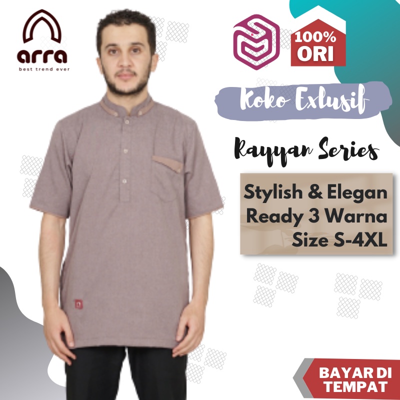 Baju Koko Muslim Pria Dewasa Lengan Pendek Original Arra Rayyan Koko Kurta Pakistan Terbaru Kemko Ra