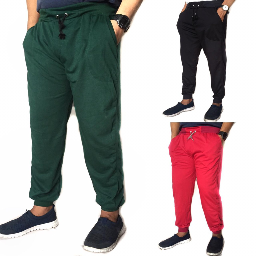 Celana Jogger Polos Panjang Sweatpants Training Hitam Size L - XXL