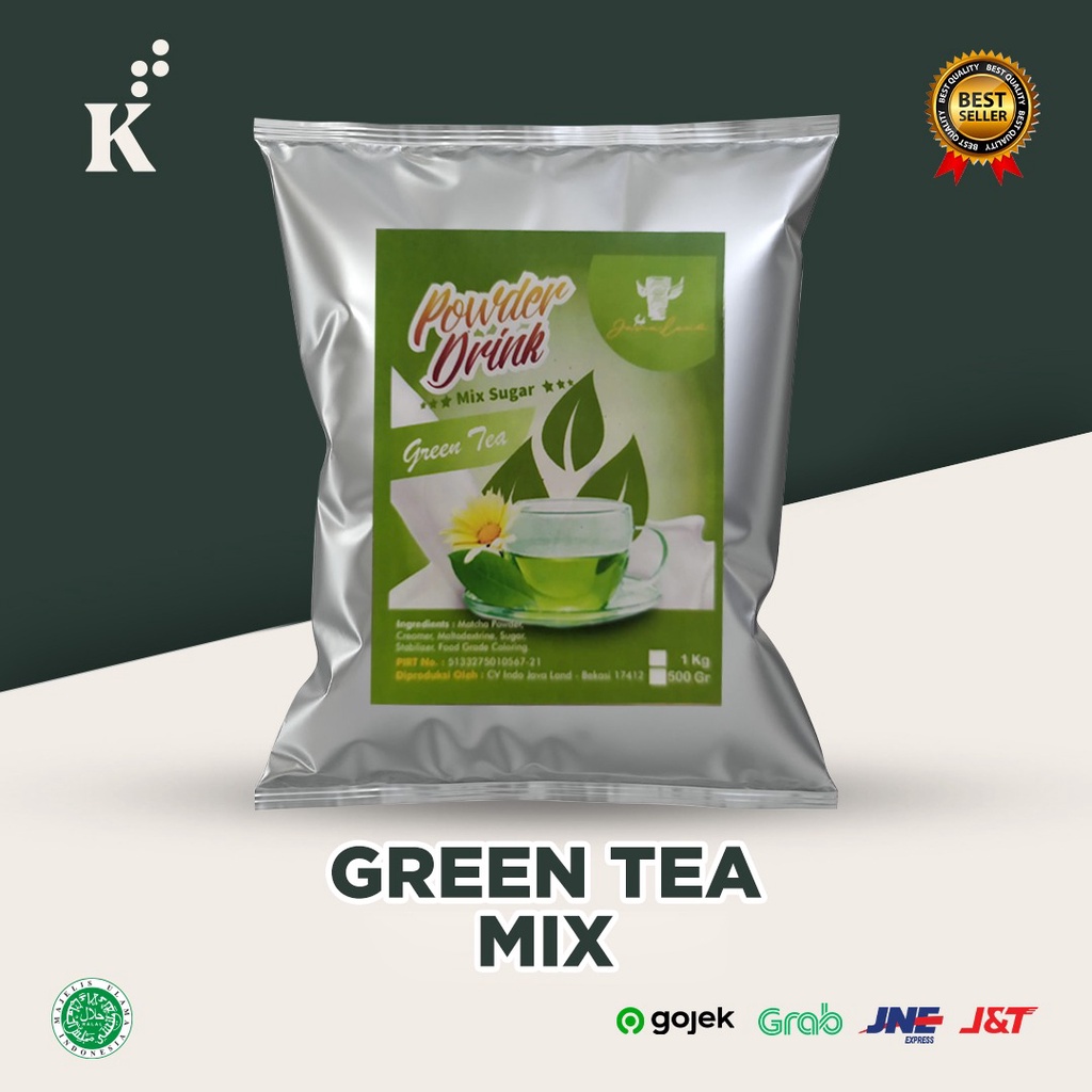 Bubuk Minuman Bubble Drink Powder Rasa Green Tea Mix Sugar 1 KG Javaland