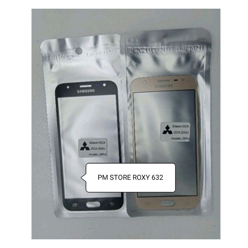 Glass sudah OCA J3 pro Samsung Kaca Touchscreen LCD layar sentuh