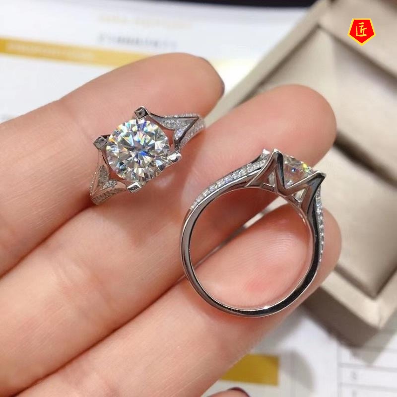 [Ready Stock]Pt950 Platinum 2 Karat Moissanite Open Ring