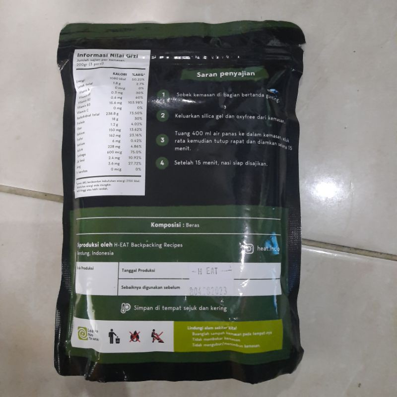 

2Xbtygneal Sakha Snack ) H-Eat Nasi Putih Untuk 3 Porsi 200Gr