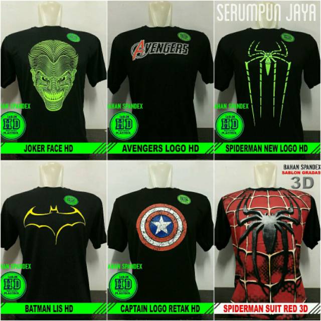 KAOS SUPER HERO TIMBUL LENGAN PENDEK