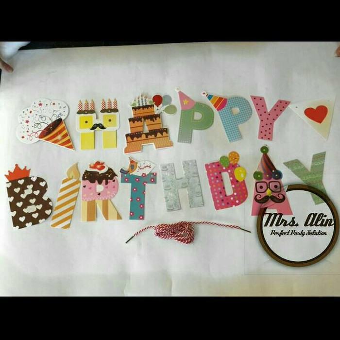 Banner Ulang Tahun Cake Huruf / Banner Ultah / Banner HBD