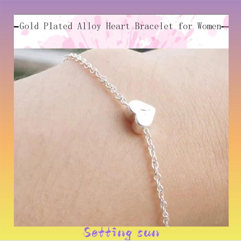 Gelang Bentuk Hati Bahan Alloy Lapis Emas Untuk Wanita  TN