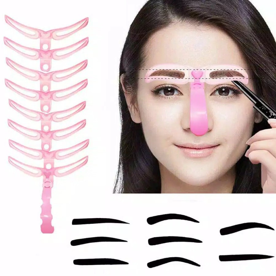 Cetakan Alis isi 8 Mode / Eyebrow Template Delapan Modal / Alat Cetak Alis