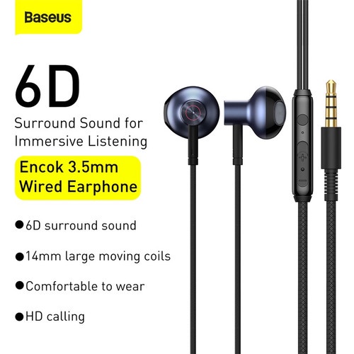 BASEUS Encok Wired Earphone 3.5mm H19 - NGH19