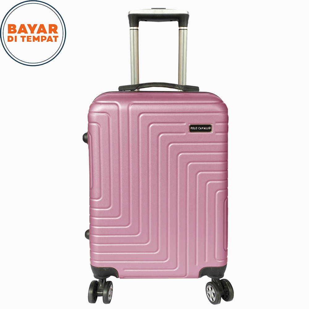 Free Shipping! Koper Fiber POLO MILANO Koper Kabin 20inch Koper Travelling Anti Pecah TC23 - Pink