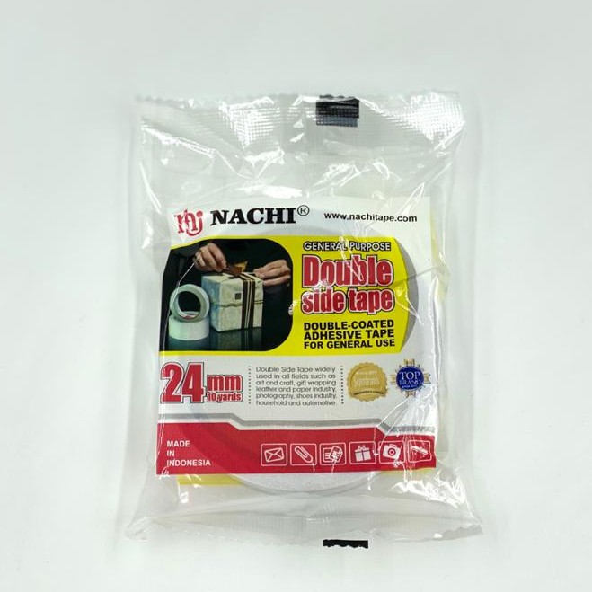 

DOUBLE TAPE NACHI 24 MM / Isolasi Selotip 2 Sisi Double Side tape NACHI 24 MM 1" Inch x 10 Yard