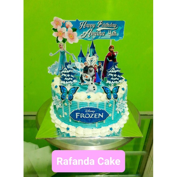 topper kue ultah frozen bunga toper ulang tahun custom