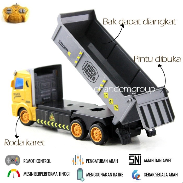 Mainan Mobil Remot Kontrol RC Dump Truk Max - Ban 6