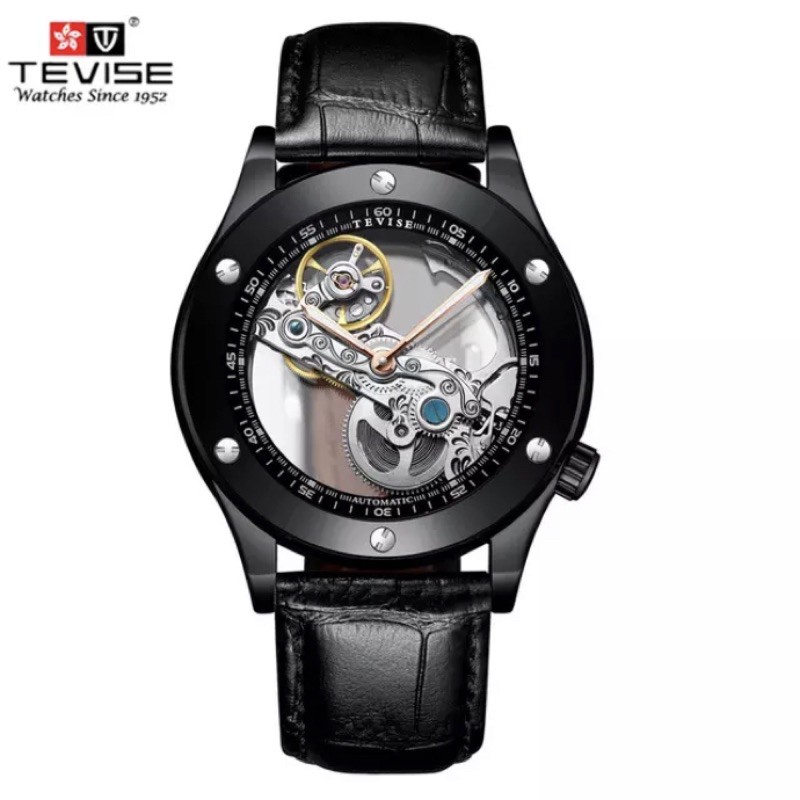 Jam Tangan Pria Transparan Original Automatic Tevise