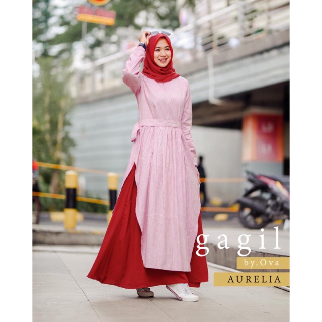 Gamis Muslimah Aurelia Dress Ori Gagil Fashion By Ova