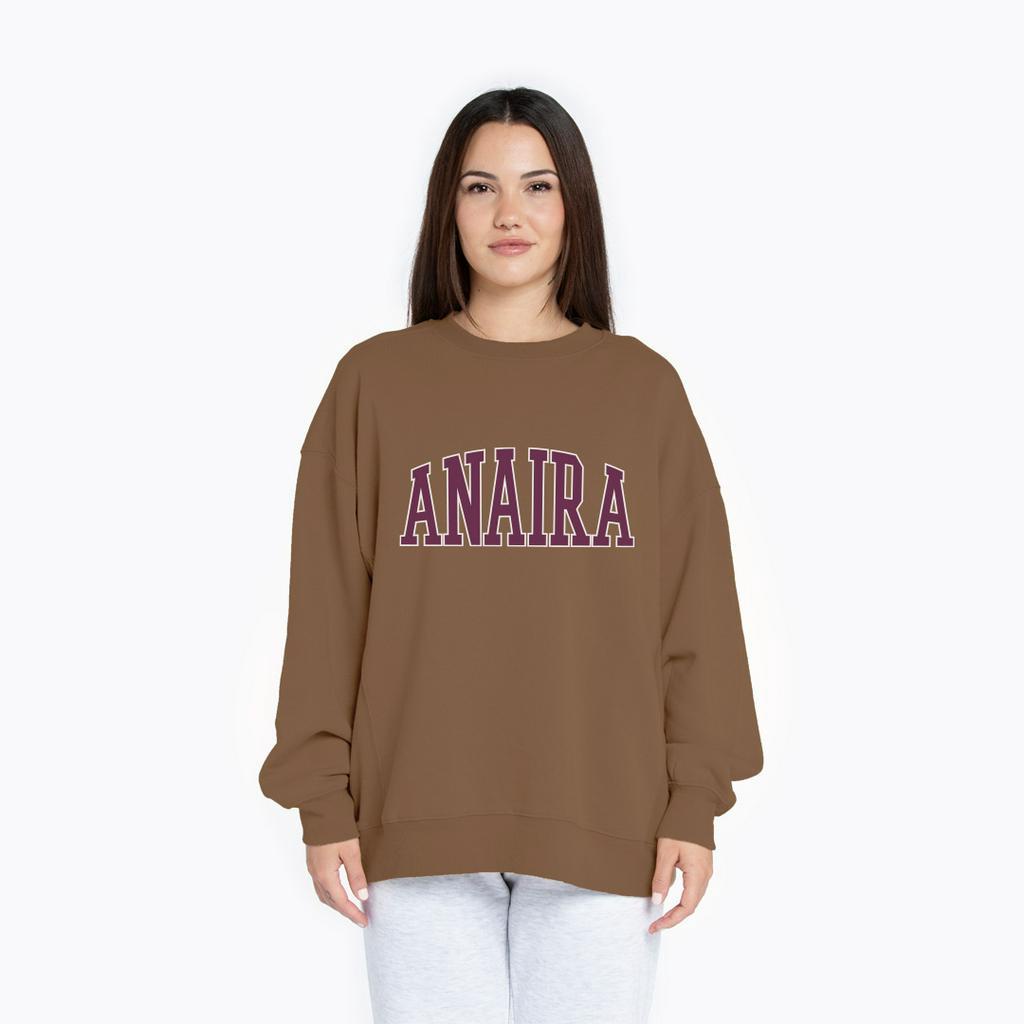 ROYAL PURPLE ANAIRA LOGO SWEATER SWITER CREWNECK OVERSIZE PRIA WANITA Size M-XXL