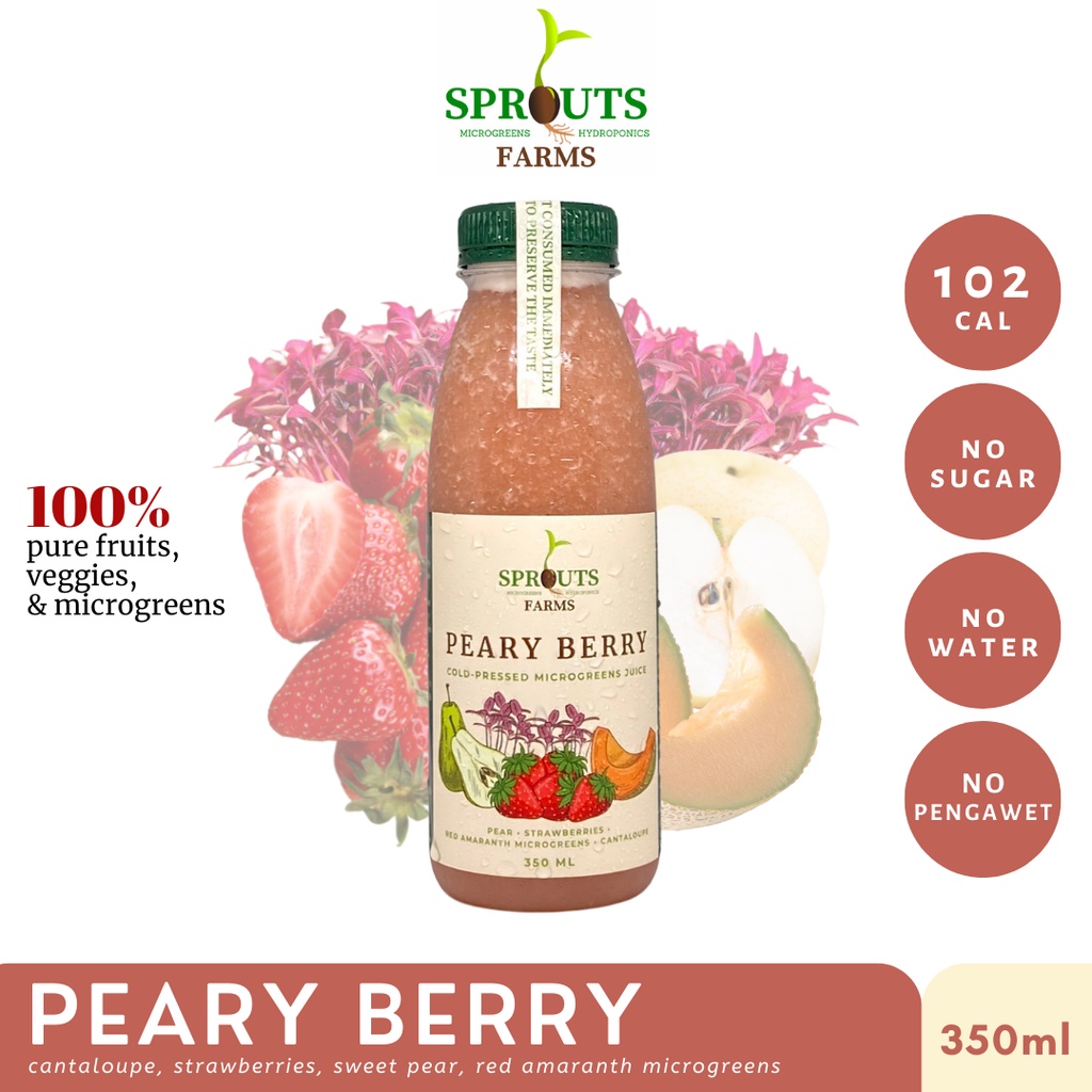 

Sprouts Farms Juice PEARY BERRY 350ml (Cold-Pressed MICROGREENS Jus)