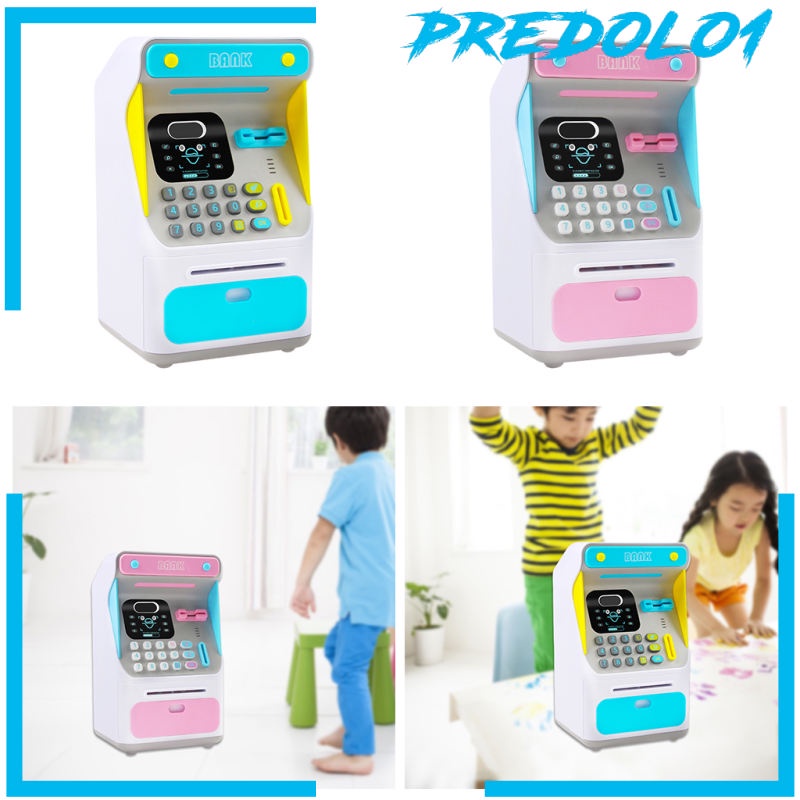 [PREDOLO1] 2x Mini ATM Piggy Bank 4 Digit Password Password Coin Cash Bank Machine Toy