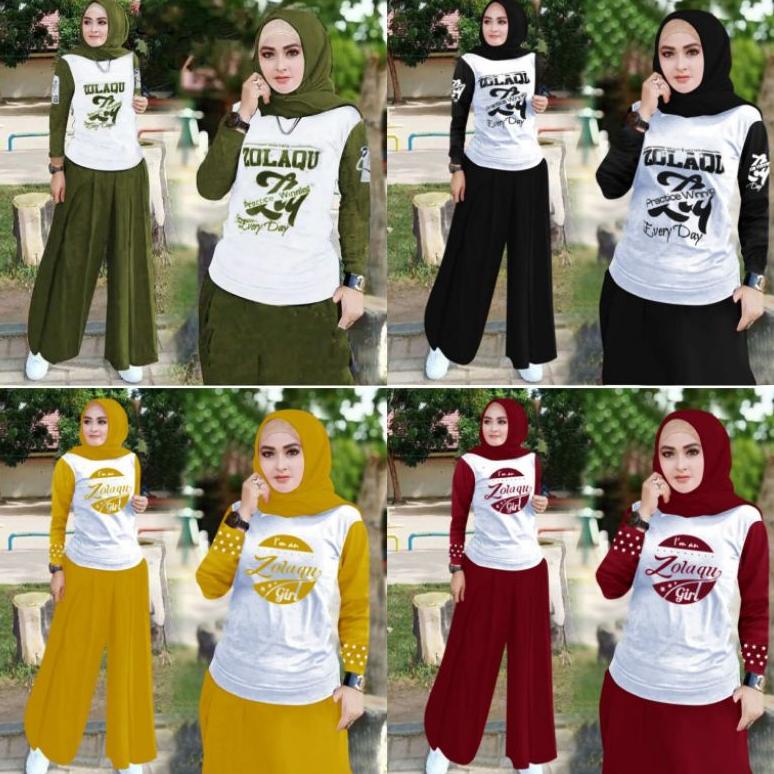 CodSet Kulot Zolaqu //Setelan Kulot Zolaqu Wanita Muslimah (Original)