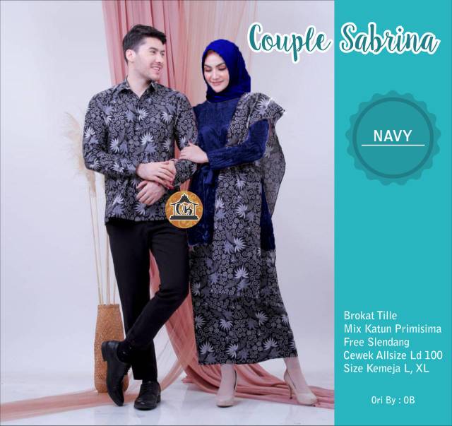 BATIK COUPLE SABRINA  SELENDANG MUTIARA sania ruffle - adila couple brokat modern batik modern -