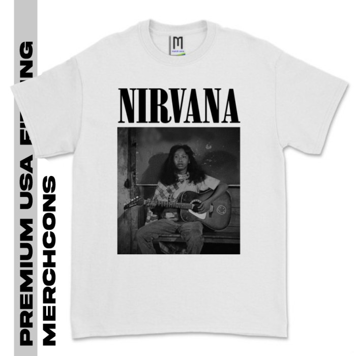 Produk Terbaru [Premium 24S] Kaos Mandra X Nirvana Baju Band Mandra Nirvana Putih
