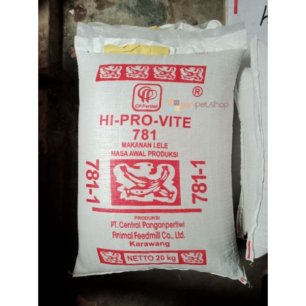 Pelet Pakan ikan Lele,Gurame,Nila,Bawal HiProVite 781-1 Paket 10 Kg