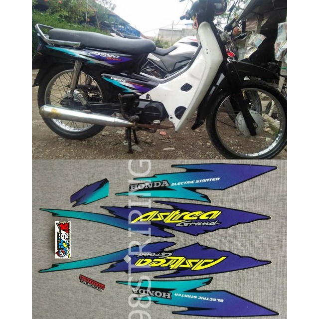STIKER STRIPING LIS STANDAR ORI HONDA ASTREA GRAND BIRU TAHUN 1994