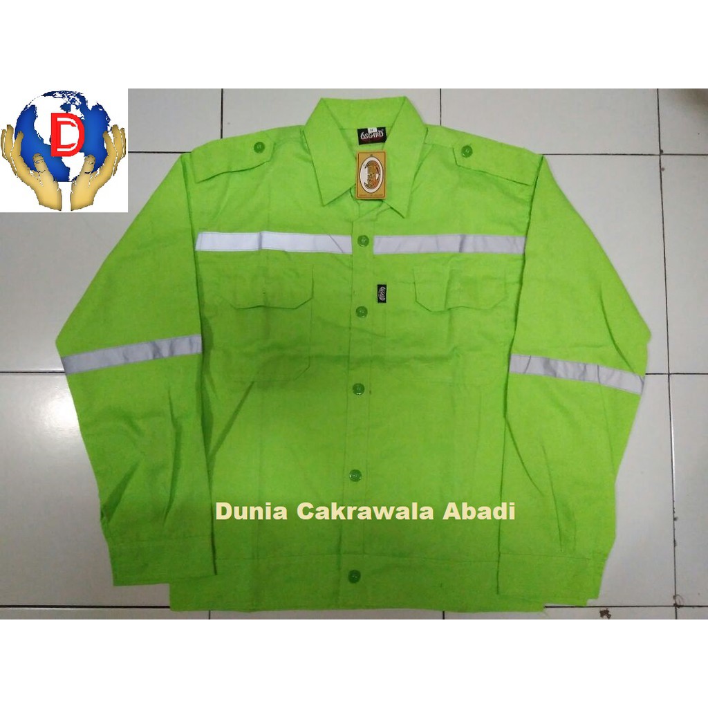 Seragam Kerja Safety TwinS ukuran M-XL / Baju Kerja Safety Warna Hijau / Baju Safety Proyek