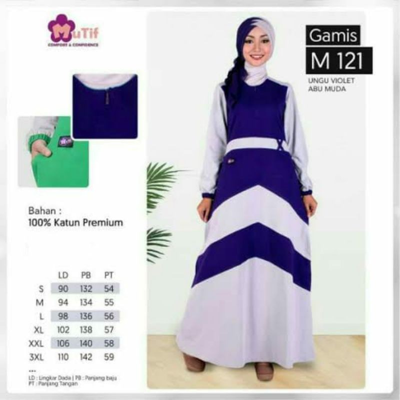 Gamis Mutif 121 Ungu Violet