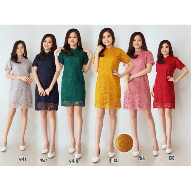 Dress Envi Premium Brukat Corneli Tulang (6warna) DRESS EUNBI DRES NATAL BROKAT