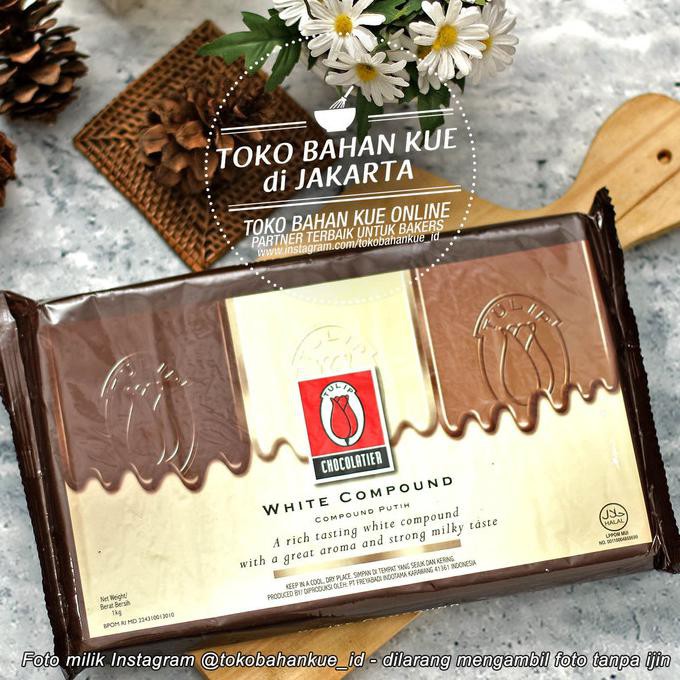 

A47D0 White Chocolate Compound Coklat Tulip Cokelat Putih Gading 200 Gr