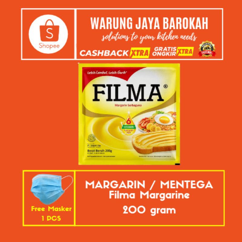 

MARGARIN FILMA 200gr/MENTEGA/SACHET/KUE/BUMBU/PENYEDAP/MAKANAN/