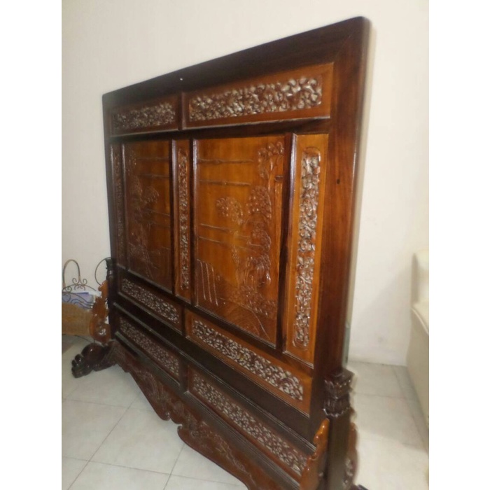 Gebyok(sketsel,)antique ukiran jepara kayu jati dua muka