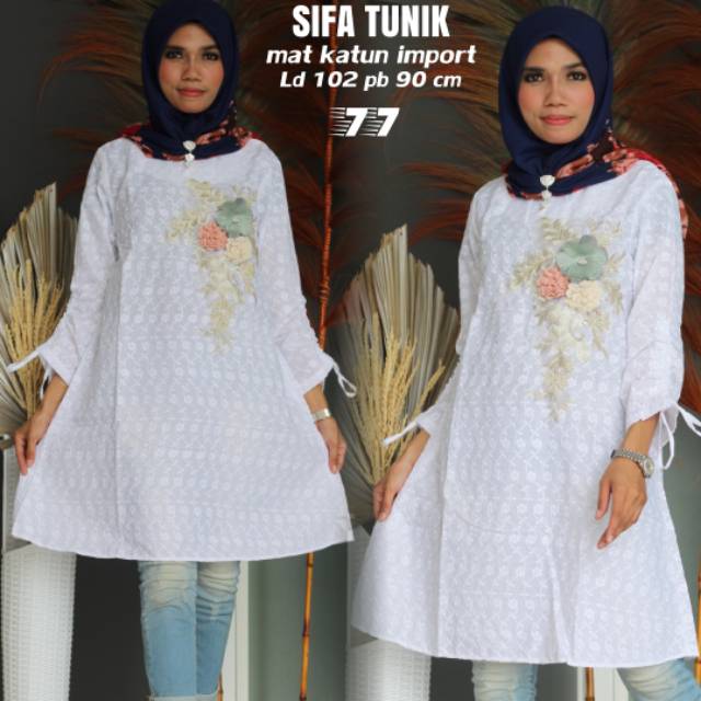 Tunik bunga katun import bisa cod