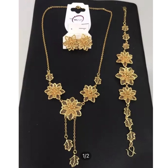 Set Perhiasan Pengantin Kendari Cantik Titanium 24K Indonesian Made