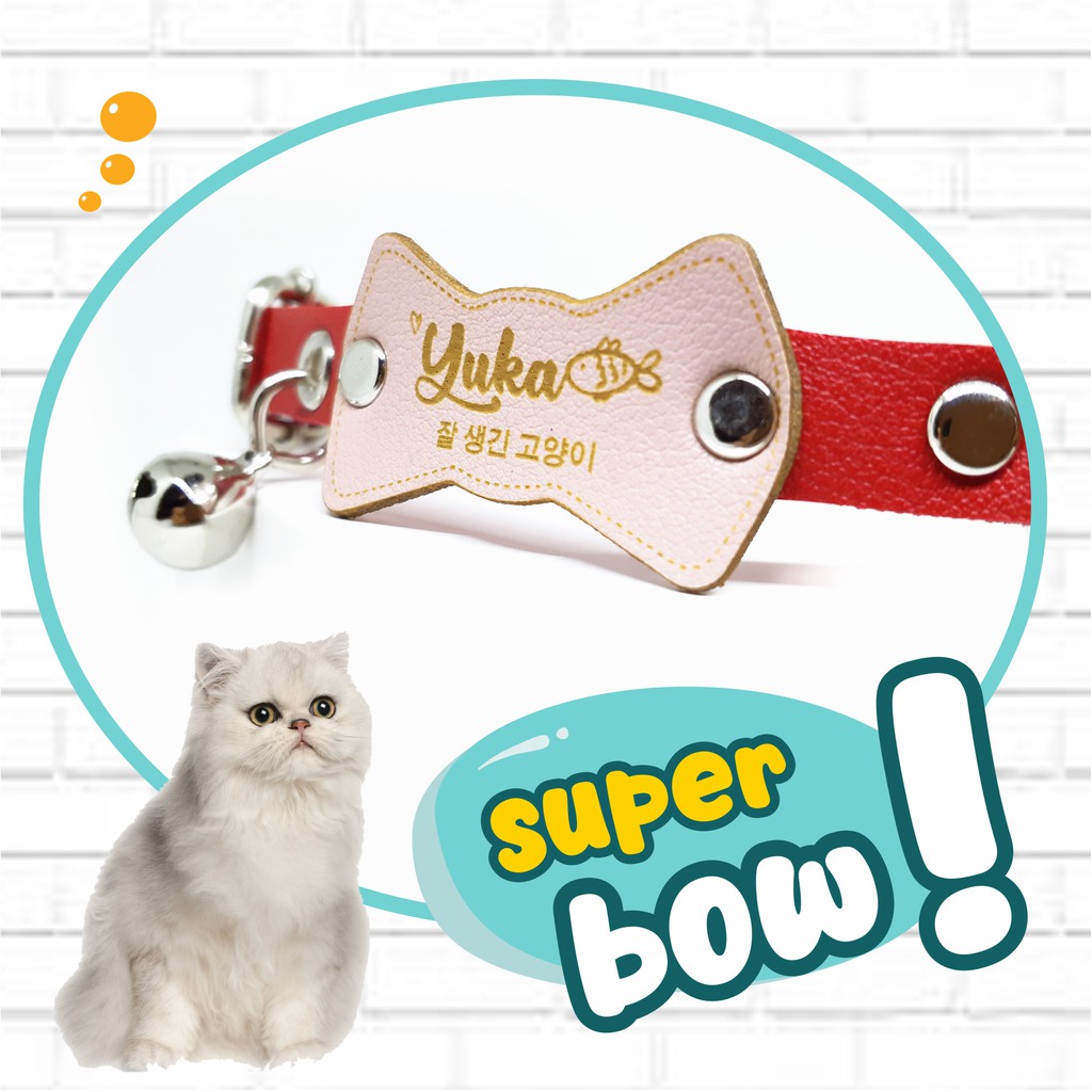 K33 - Kalung Custom Nama Kucing Anjing Murah Pita