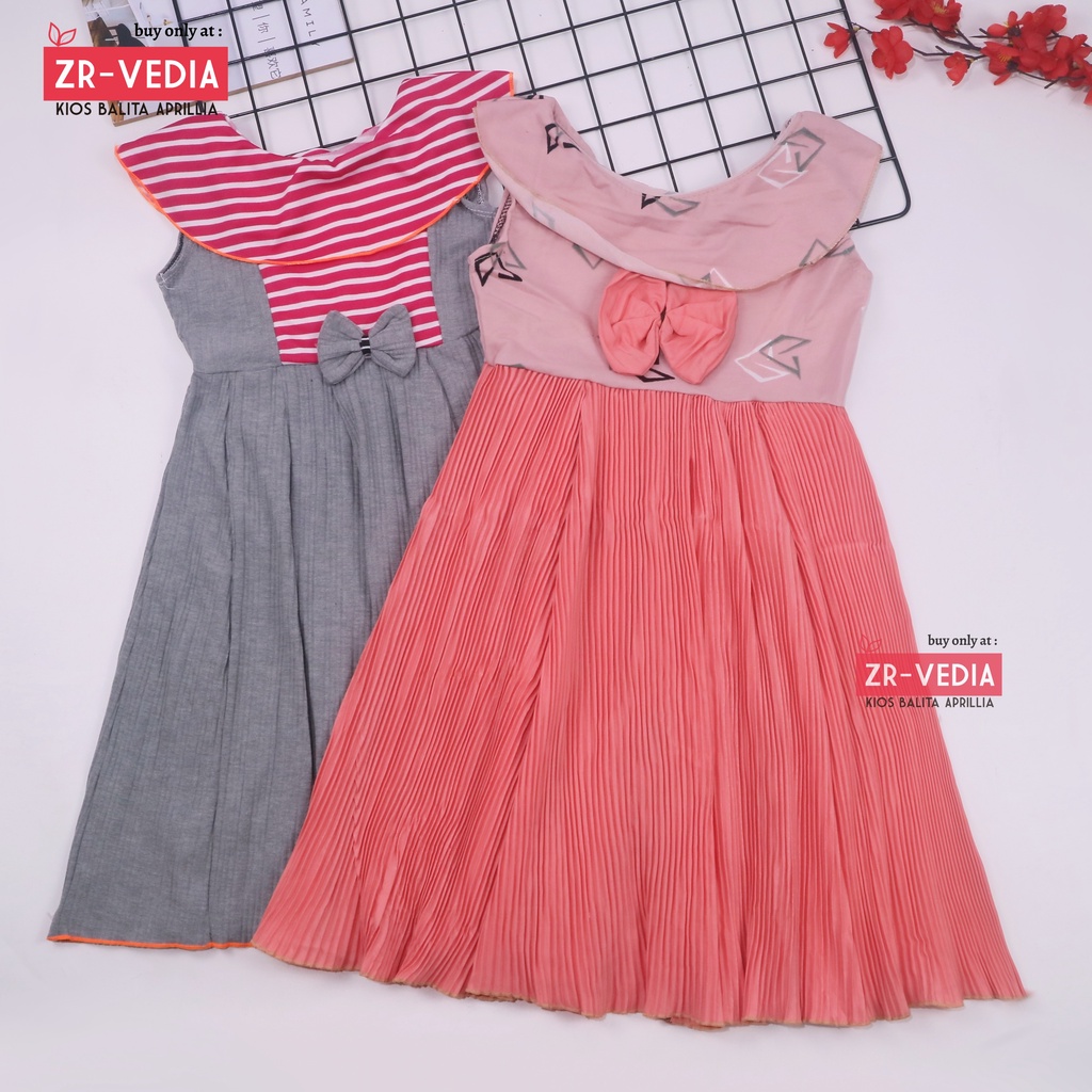 Dress Najwa uk 6-7 Tahun / Dres Cantika Yukensi Baju Import Anak Perempuan Gaun Pesta Balita Cewek