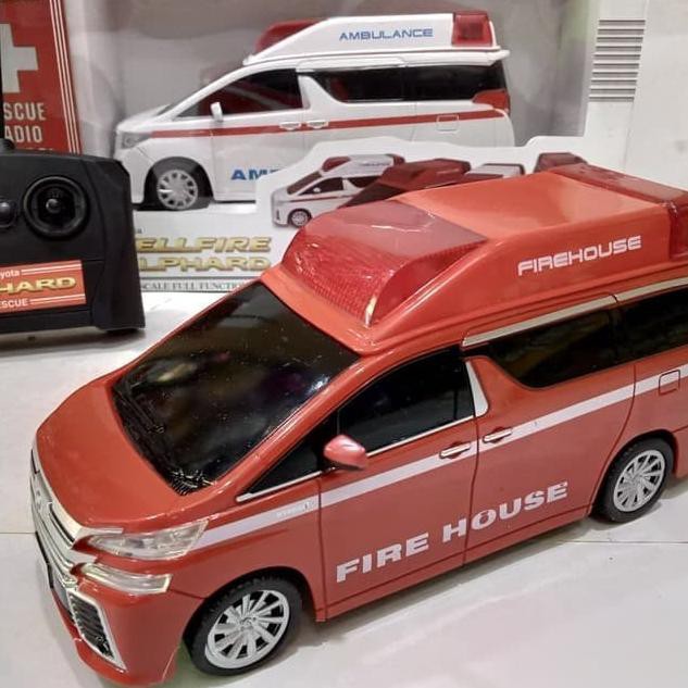 $$brz-007  RC Car Mobil Ambulance Alphard Vellfire Mobilan Ambulan Remot Mainan - Merah