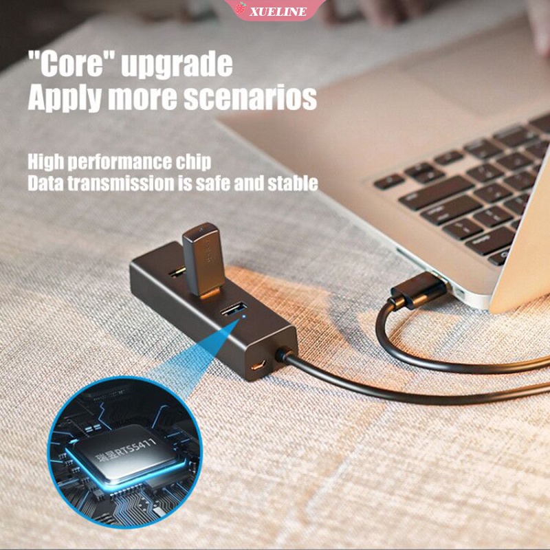Adapter Splitter 4 Port USB OTG Untuk Huawei Xiaomi Lenovo Macbook PC Komputer