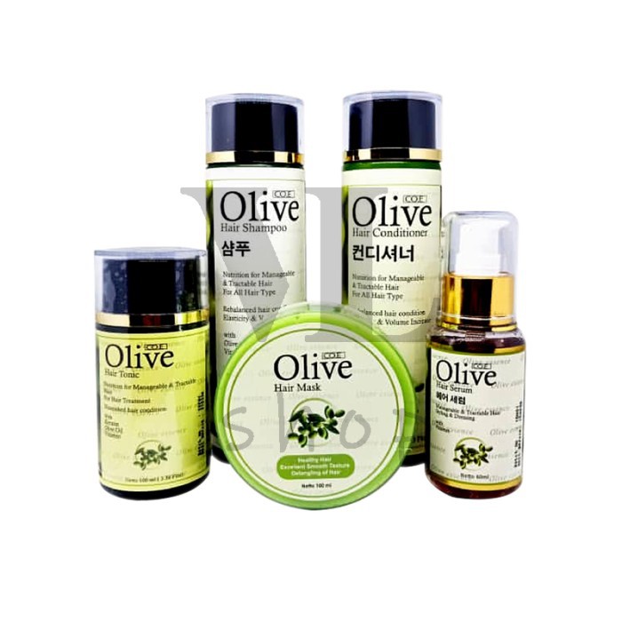 SYB Olive Paket 5in1 Shampo+Kondisioner+Tonic+Masker+Serum l Ampuh Menebalkan &amp; Memanjangkan Rambut