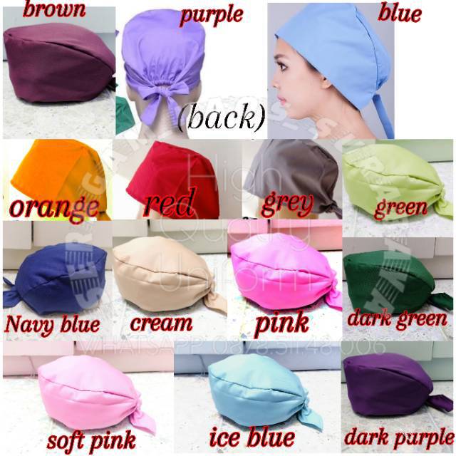 Topi medis pelindung kepala.seragam topi kain