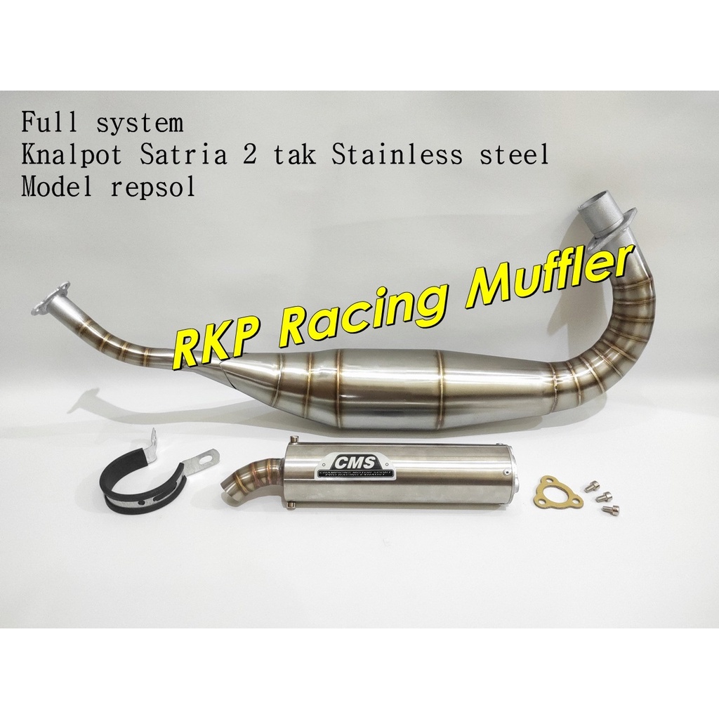 Knalpot Satria 2 tak lumba / hiu kolong kenalpot CMS repsol stainless steel