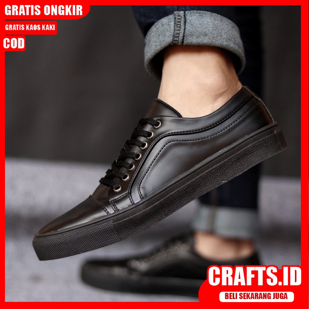 CRAFTS X BOAS Sepatu Kasual Pria Kulit Syntetic Premium Sepatu Pria Casual Sepatu Kasual Cowok/Cowo Kerja Kuliah Semi Formal Gaya Santai Keren Termurah