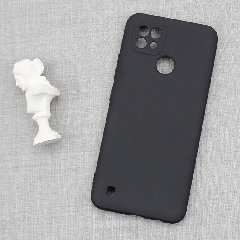REALME C21Y C20 C21 C25 C25S C11 C11 2021 C12 C15 CASE SOFT BLACK PREMIUM SOFTCASE SILIKON HITAM MATTE SLIMFIT CASING COVER PROTECT CAMERA COVER PELINDUNG KAMERA