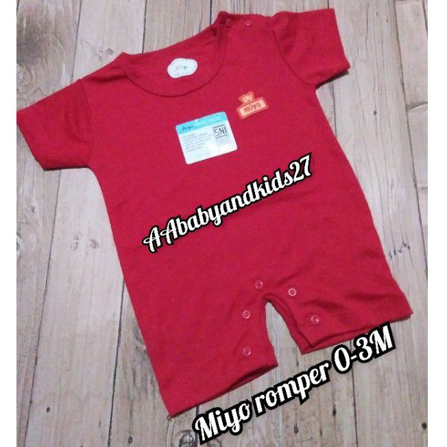 PROMO 12.12 !!!ROMPER MIYO MERAH USIA 0-3 BULAN-BAJU KODOK SEGI EMPAT MIYO USIA NEWBORN KHUSUS MERAH