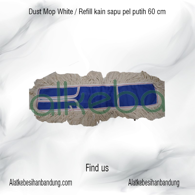 kain katun sapu pel 60 cm / dust mop 60 cm / kain loby duster putih