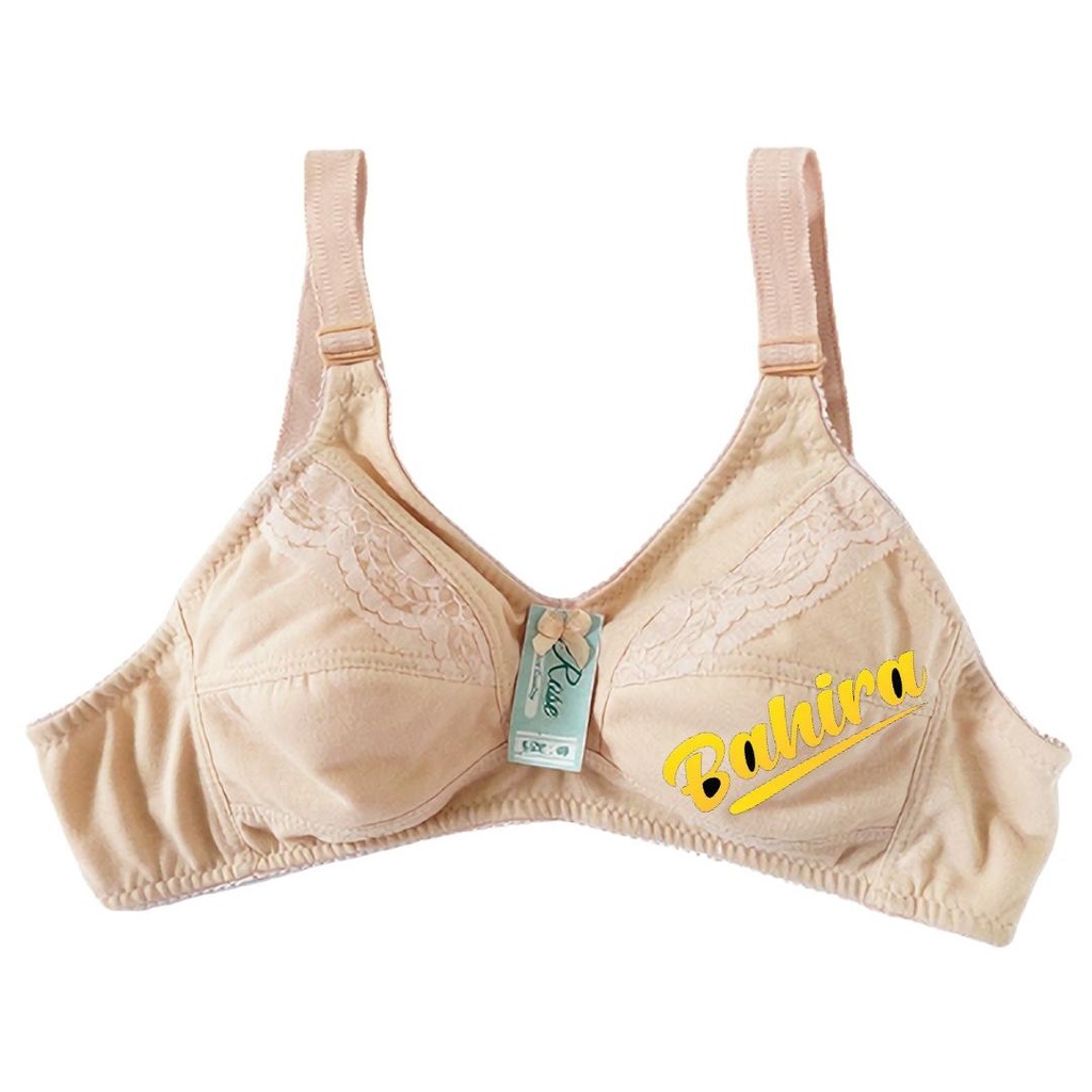 Sport Bra Cup Besar BH Wanita Tanpa Busa kawat - Warna Cream Krem Cup B