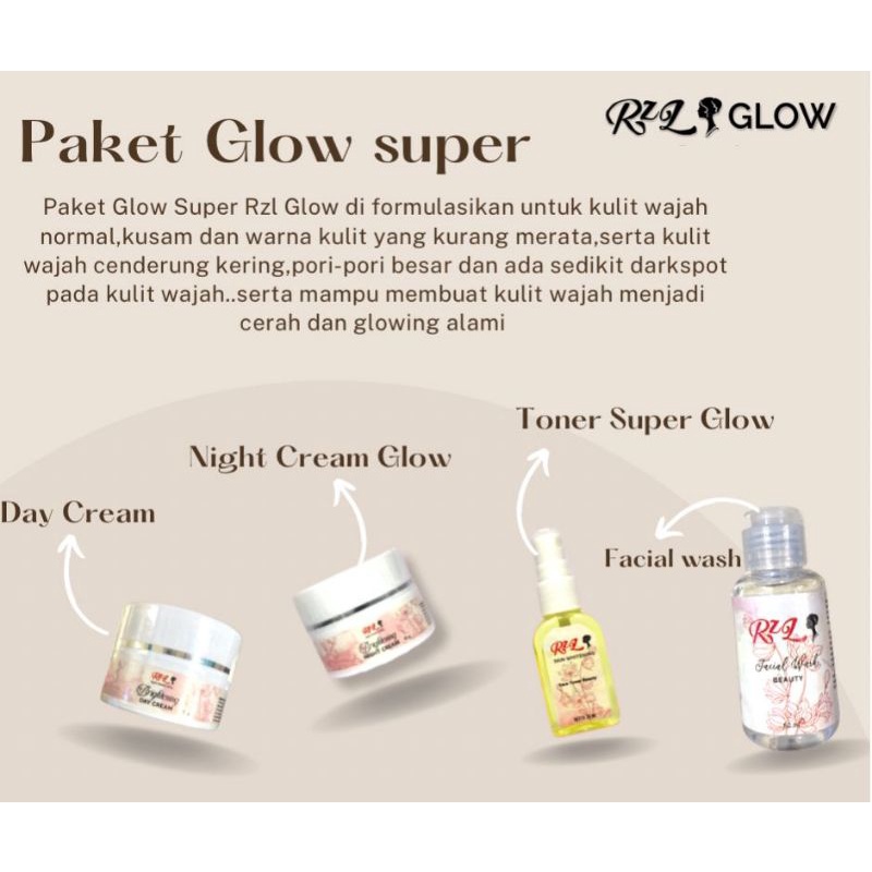 RZL glow paket Glow Super / Glow Super / skincare murah / skincare BPOM