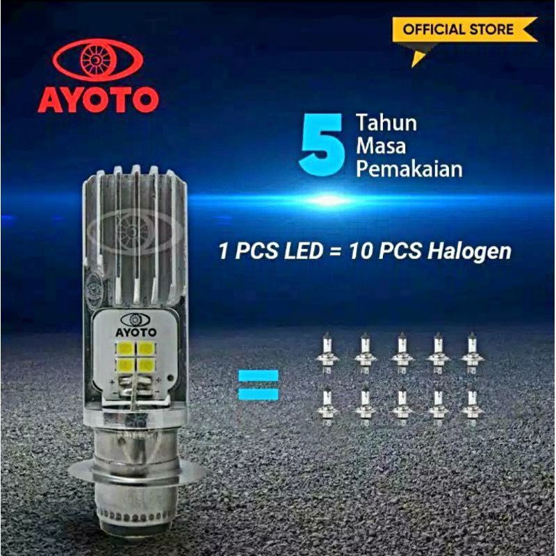 Lampu depan motor LED AYOTO M2B H6 AC DC motor matic bebek