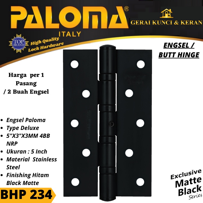 Engsel pintu HITAM Engsel BHP 234 5&quot;X3X3MM 4BBNRP MATTE BLACK