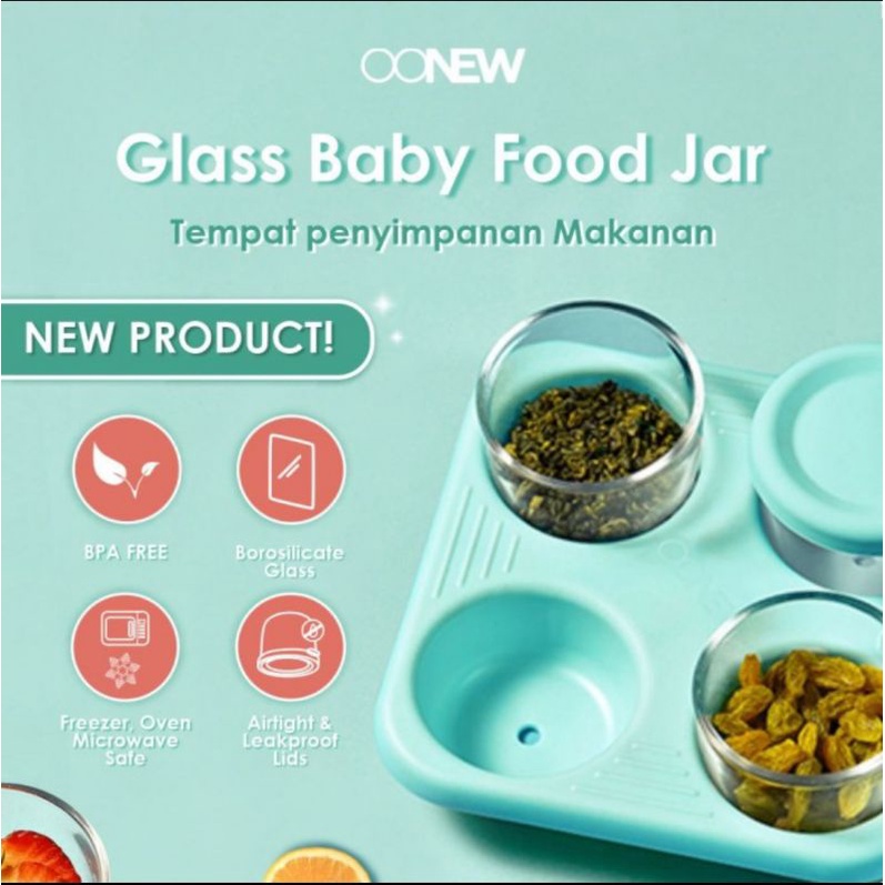 OONEW Glass Baby Food Jar